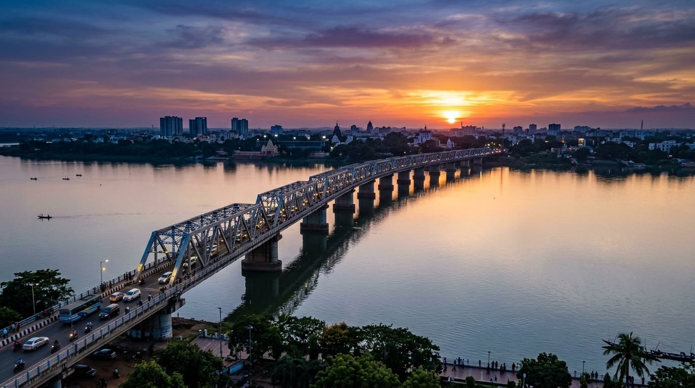 କଟକ ମହାନଦୀ ସେତୁ ସୂର୍ଯ୍ୟାସ୍ତ